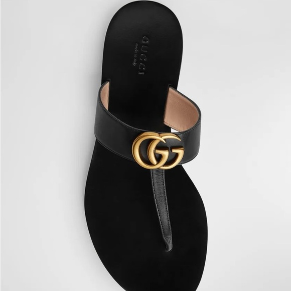 Gucci Marmont Leather Sandals - Picture 1 of 6